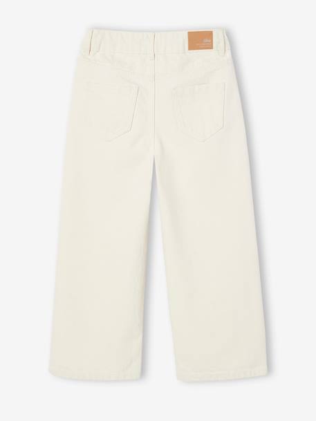 Pantalon fille large écru+rose bonbon - vertbaudet enfant 