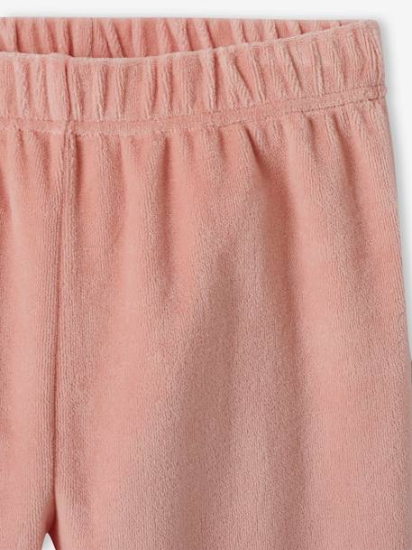 Pack of 2 'Love' Pyjamas in Velour for Girls old rose - vertbaudet enfant 