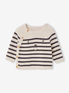 -Striped Jumper in Cotton for Babies