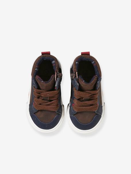 High-Top Trainers with Laces & Zips for Babies brown - vertbaudet enfant 