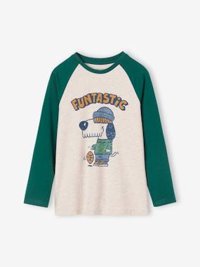 Boys-Tops-T-Shirts-Top with Graphic Motif & Raglan Sleeves for Boys