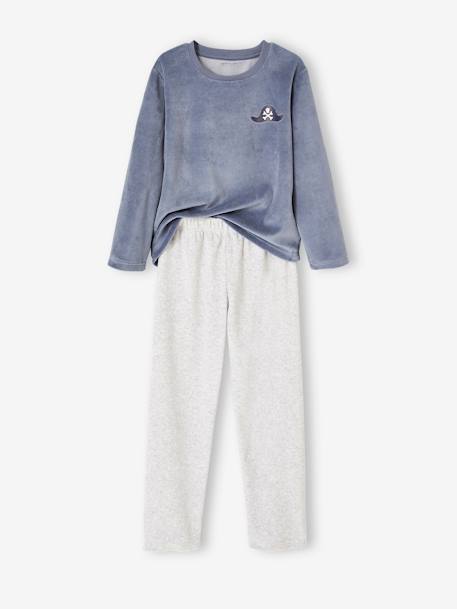 Pack of 2 Velour Pyjamas for Boys, Pirates grey blue - vertbaudet enfant 