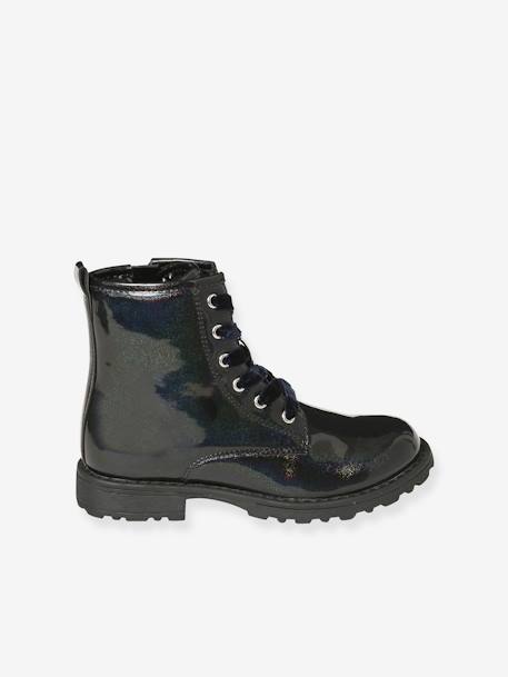 Patent Boots with Laces & Zip, for Girls black+printed black - vertbaudet enfant 
