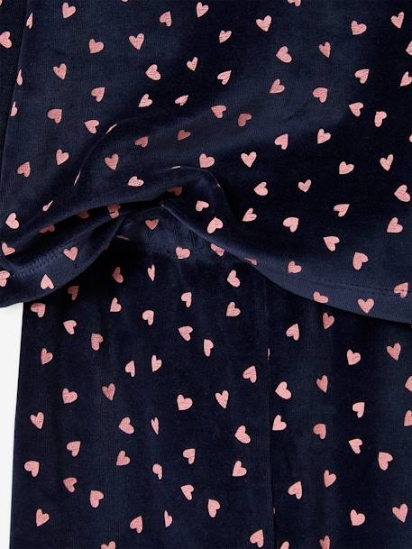 Pack of 2 Hearts Pyjamas in Velour for Girls navy blue - vertbaudet enfant 