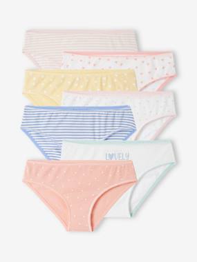 Girls-Underwear-Knickers-Pack of 7 Fancy Briefs for Girls, Basics
