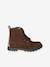 Boots lacées et zippées en cuir fille collection maternelle marron - vertbaudet enfant 