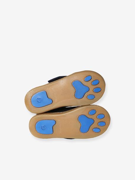 Felt Indoor Shoes with Hook-and-Loop Strap, for Babies navy blue - vertbaudet enfant 