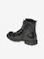 Bottines enfant fille vernies synthétique zippées noir+noir imprimé - vertbaudet enfant 