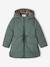 Long Lightly Padded Jacket with Shiny Hood for Girls green - vertbaudet enfant 