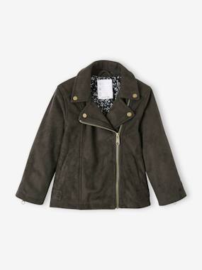 Perfecto Style Jacket in Nubuck for Girls  - vertbaudet enfant