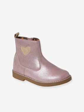 Boots coeur en cuir fille collection maternelle  - vertbaudet enfant