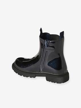 Chaussures-Boots enfant fille synthétique zippées et élastiquées