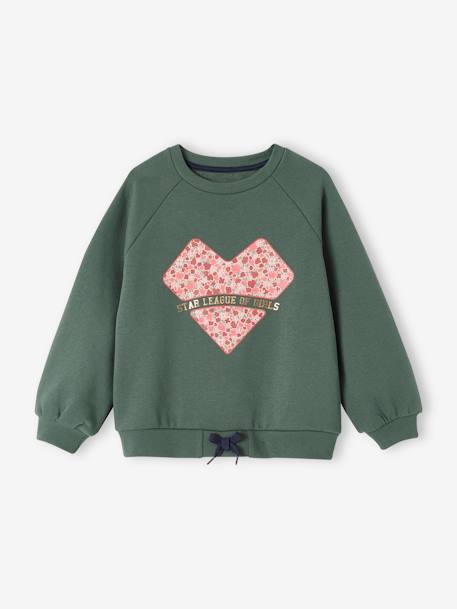 Sports Combo: Fleece Sweatshirt + Leggings in Techno Fabric, for Girls green+rosy - vertbaudet enfant 
