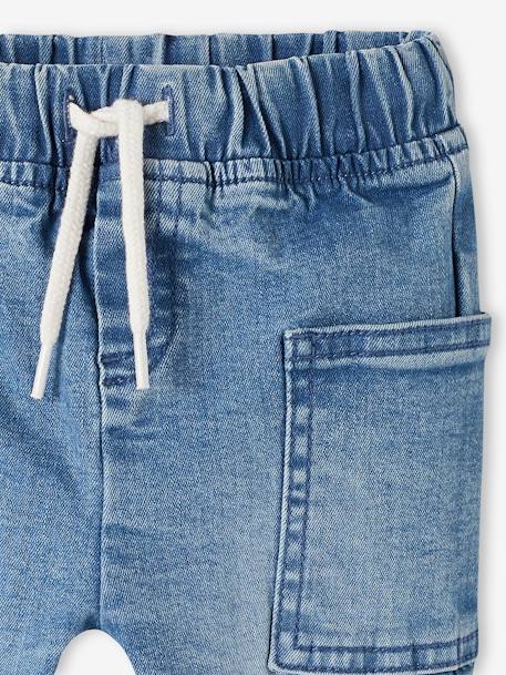 Denim Trousers with Elasticated Waistband for Babies Dark Blue+double stone - vertbaudet enfant 