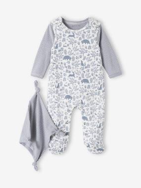 3-Piece Set for Newborns: Jumpsuit + Bodysuit + Comforter in Organic Cotton  - vertbaudet enfant