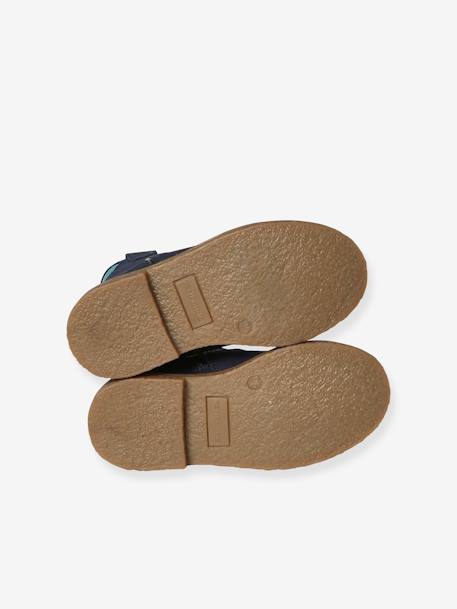 Boots enfant fille cuir zippées marine+or - vertbaudet enfant 