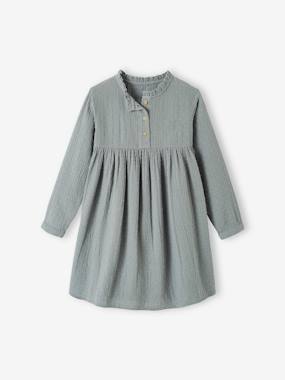 Printed Dress in Cotton Gauze for Girls  - vertbaudet enfant
