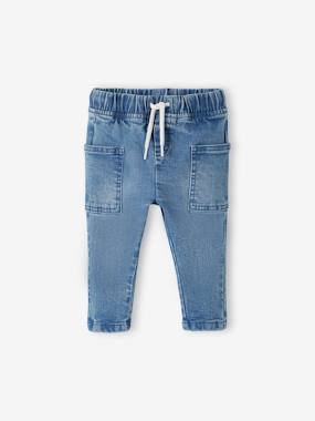 Denim Trousers with Elasticated Waistband for Babies  - vertbaudet enfant