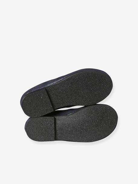 Leather Ballerina Pumps with Glitter for Girls, Designed for Autonomy navy blue - vertbaudet enfant 
