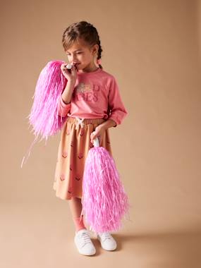 Girls-Floral Midi Skirt in Fleece, for Girls