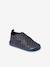 Indoor Shoes in Smooth Leather with Hook-&-Loop Strap, for Babies printed blue - vertbaudet enfant 