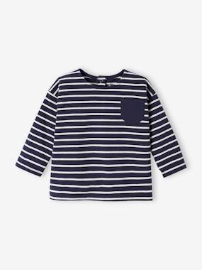 Baby-T-shirts & Roll Neck T-Shirts-Striped Long Sleeve Top, for Babies