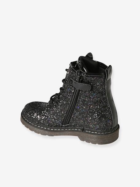 Boots with Laces & Zip for Girls, Designed for Autonomy black - vertbaudet enfant 