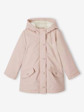 Girls-Raincoat with Sherpa Lining for Girls