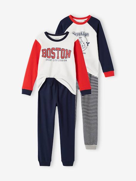 Pack of 2 'Sport US' Pyjamas for Boys navy blue - vertbaudet enfant 