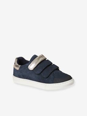 Baskets enfant fille en cuir à scratchs - vertbaudet enfant Chaussures-Chaussures fille 23-38-Baskets enfant fille en cuir à scratchs