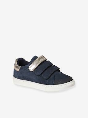 Hook-and-Loop Trainers in Leather for Girls  - vertbaudet enfant