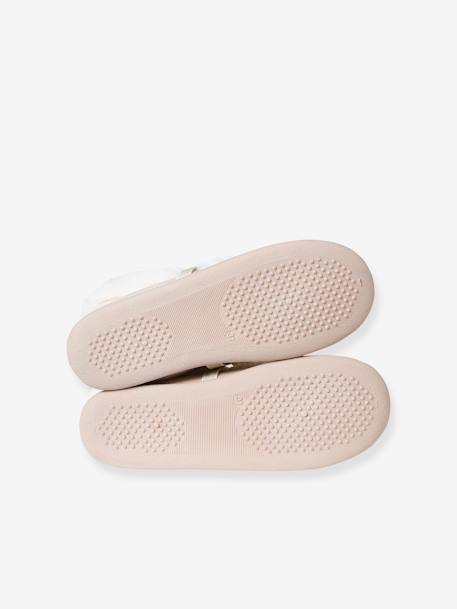 Chaussons ballerines élastiqués fourrés enfant or - vertbaudet enfant 