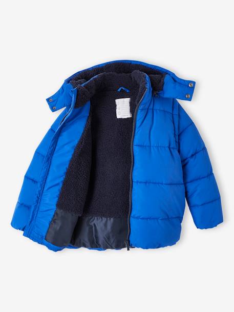 Hooded Jacket with Detachable Sleeves, Polar Fleece Lining, for Boys electric blue - vertbaudet enfant 