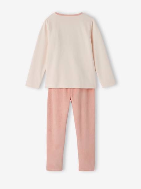 Pack of 2 'Love' Pyjamas in Velour for Girls old rose - vertbaudet enfant 
