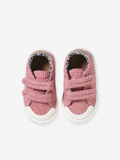Baskets bébé fille textile scratchées marine+vieux rose - vertbaudet enfant 