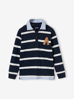 Boys-Tops-Striped 2-in-1 Effect Polo Shirt, for Boys