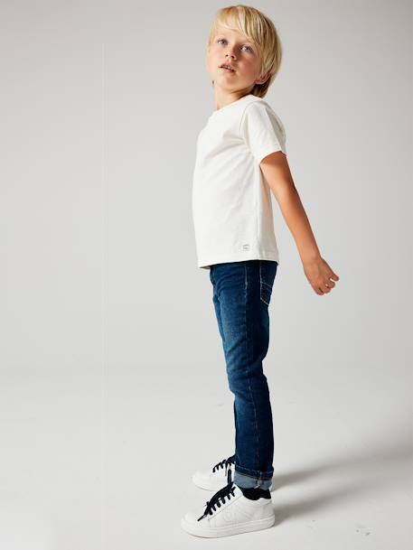 Jeans straight morphological medium for boys Dark Blue+Denim Blue - vertbaudet enfant 