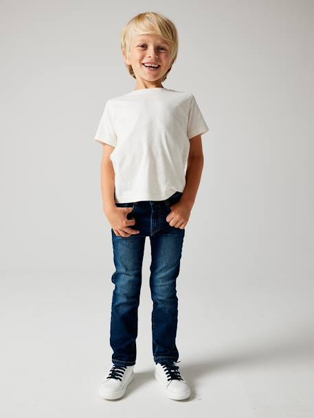 Jeans straight morphological medium for boys Dark Blue+Denim Blue - vertbaudet enfant 