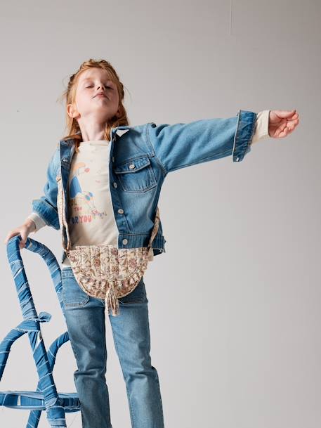 Bag with Floral Print for Girls printed beige - vertbaudet enfant 
