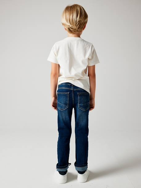 Jeans straight morphological medium for boys Dark Blue+Denim Blue - vertbaudet enfant 