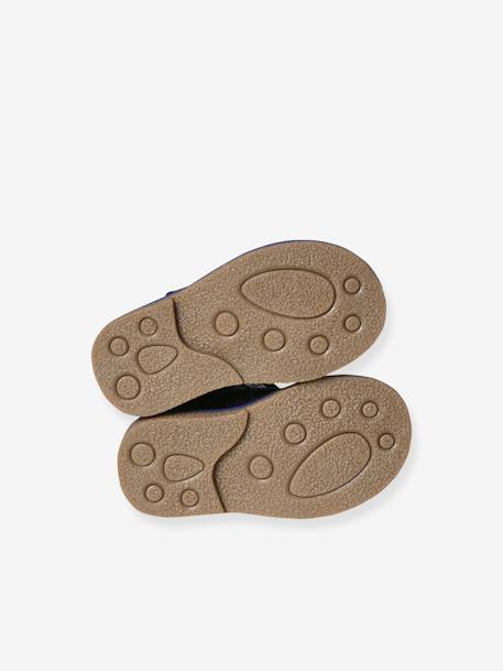 Printed Leather Boots with Zip for Babies printed blue - vertbaudet enfant 