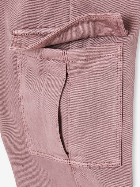 Pantalon fille cargo facile à enfiler mauve - vertbaudet enfant 