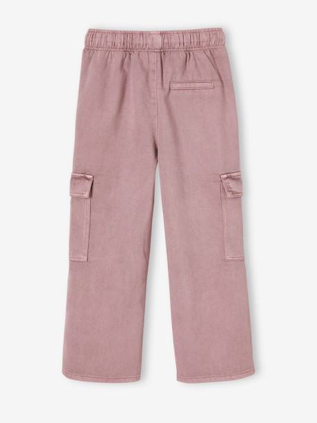 Pantalon fille cargo facile à enfiler mauve - vertbaudet enfant 