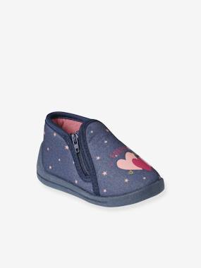 -Fabric Indoor Shoes with Zip, for Babies