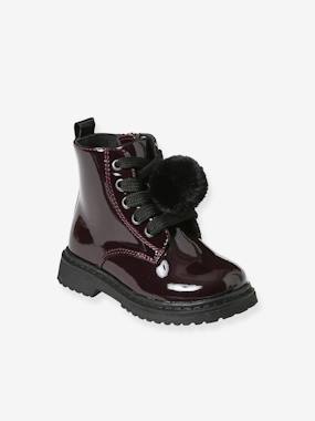 Shoes-Baby Footwear-Baby Girl Walking-Ankle boots & boots -Patent Boots with Laces & Zip, for Babies