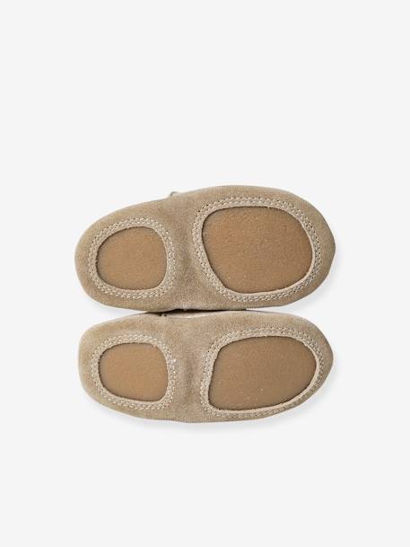 Supple Leather Shoes with Elastic, for Babies gold - vertbaudet enfant 