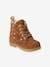 Furry Leather Boots with Laces & Zips for Babies camel - vertbaudet enfant 
