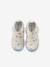Indoor Shoes in Smooth Leather with Hook-&-Loop Strap, for Babies grey blue - vertbaudet enfant 