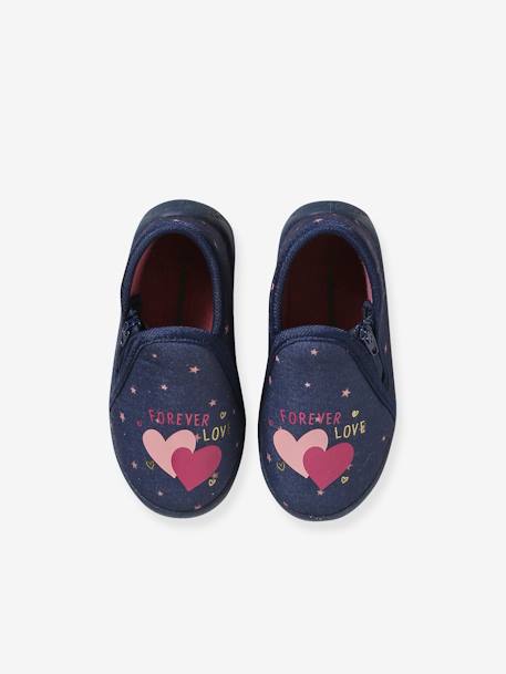 Fabric Indoor Shoes with Zip, for Babies blue - vertbaudet enfant 
