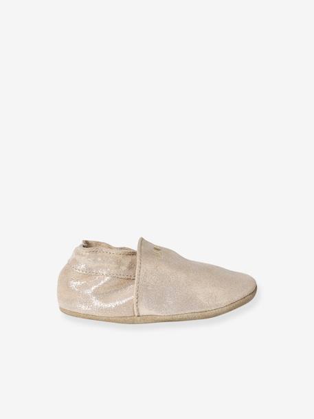 Chaussons bébé cuir souple blanc imprimé+bleu nuit+lot rose+or+rose imprimé+rose poudré - vertbaudet enfant 